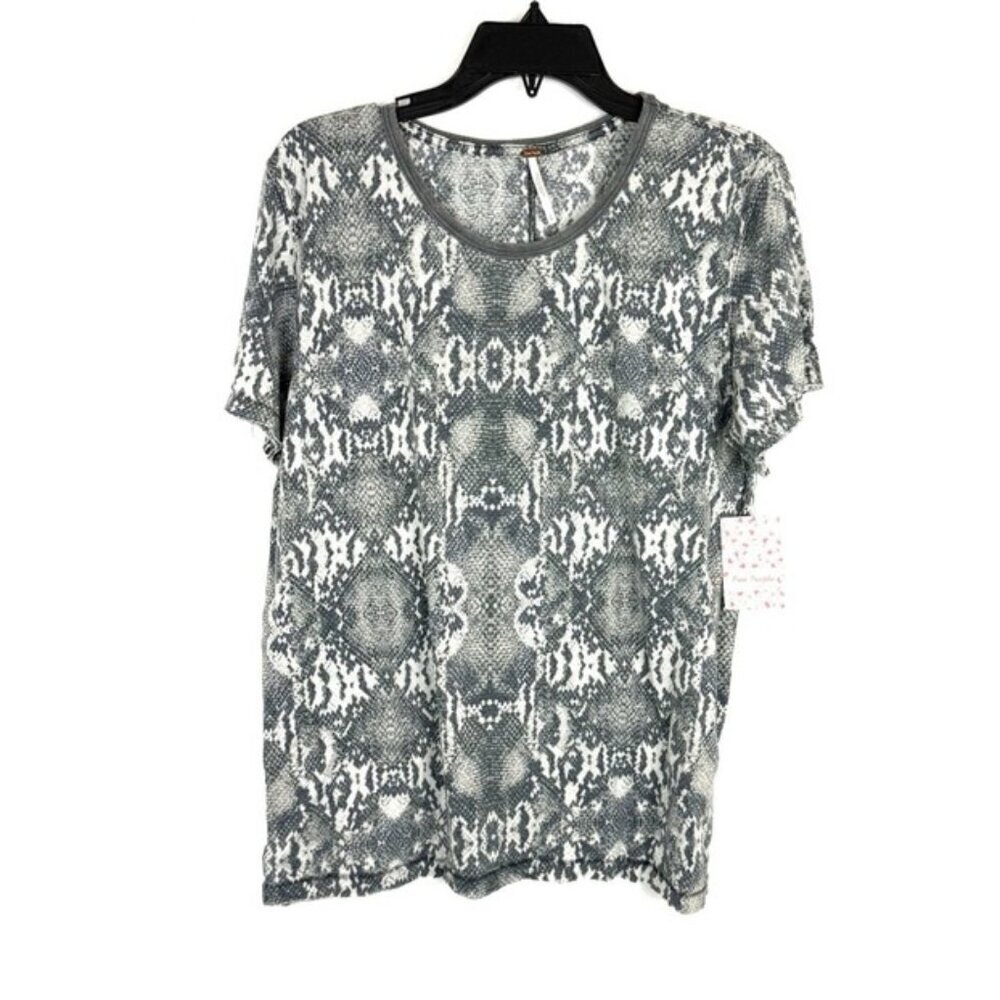 Free People Women’s Snake Print T Shirt Size S